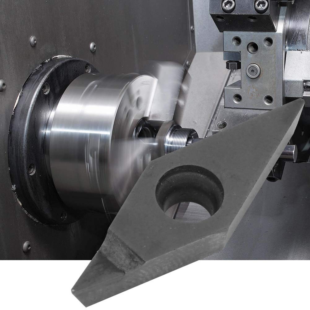 Close-up view of a precision cutting tool mounted on a CNC machine for accurate shaping